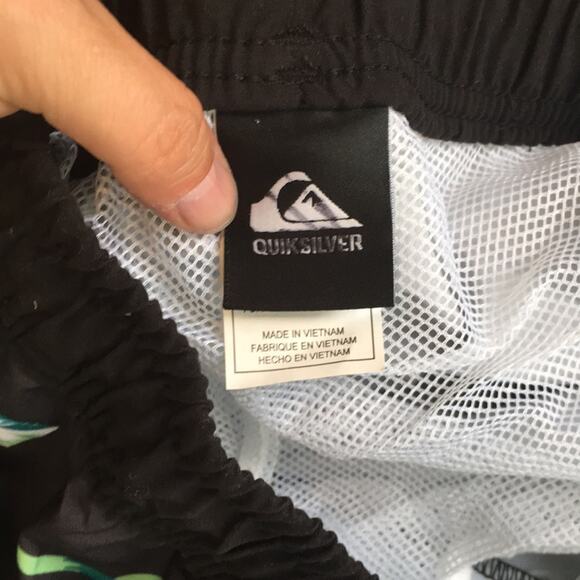 Quiksilver elastic drawstring waist lined cargo board short swim trunks sz M - Picture 6 of 6